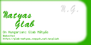 matyas glab business card